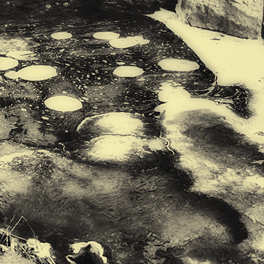 Ice Pads on the Creek, February, 2016, Archival Digital Print